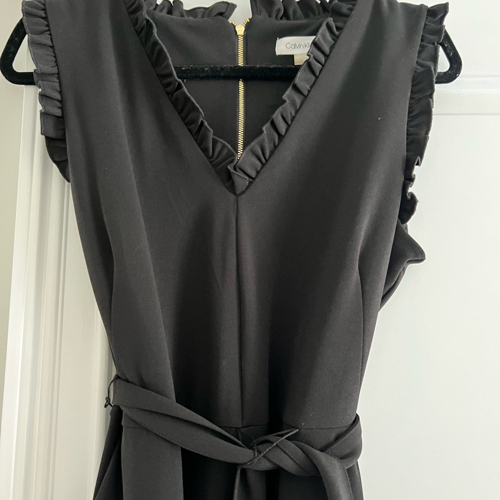 Calvin Klein Black Ruffle Jumpsuit